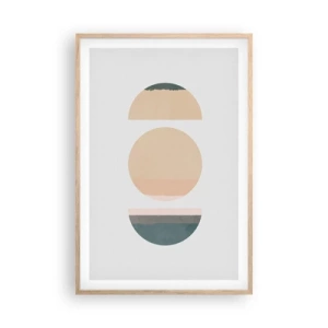 Affiche dans un chêne clair - Poster - Cercles après cercles - 61x91 cm
