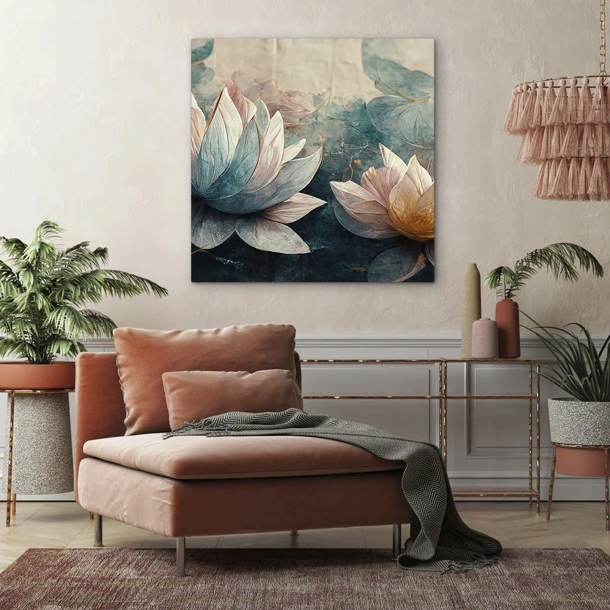 Impression sur toile - Image sur toile - Les étoiles du lac - 60x60 cm