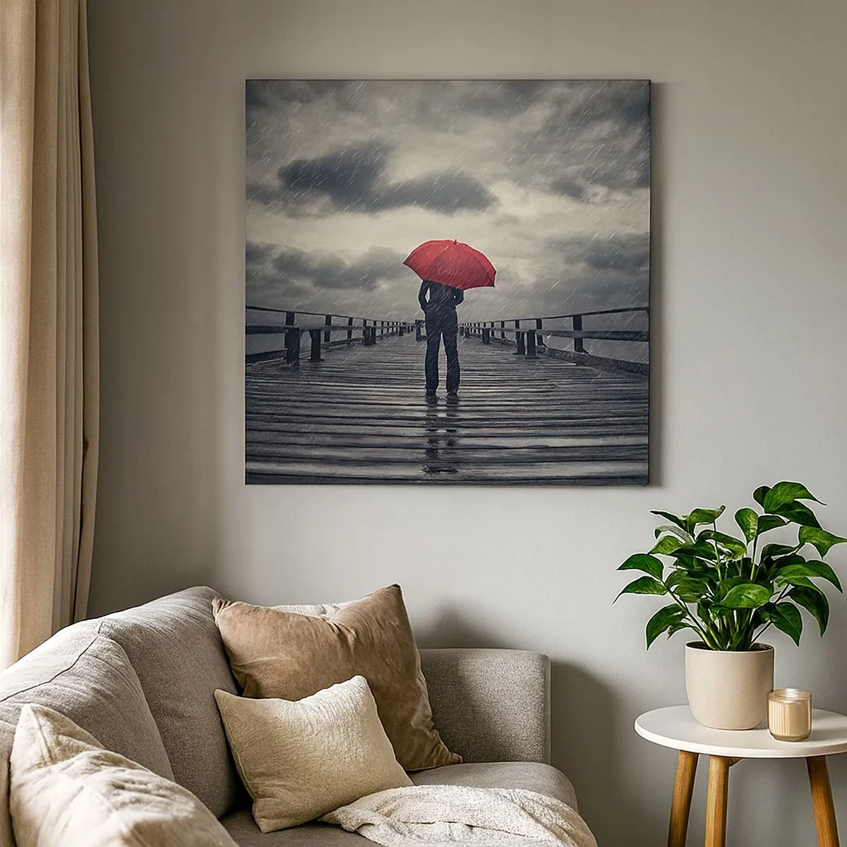 Impression sur toile - Image sur toile - Peu importe qu'il pleuve - 30x30 cm