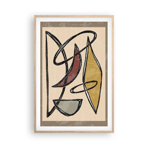 Affiche dans un chêne clair - Poster - Composition – arcs et ovales - 61x91 cm