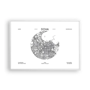 Affiche dans un cadre blanc - Poster - Anatomie de Doha - 100x70 cm