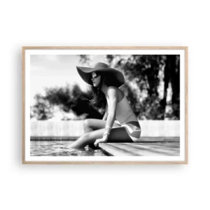 Affiche dans un chêne clair - Poster - Rêve d'été - 100x70 cm