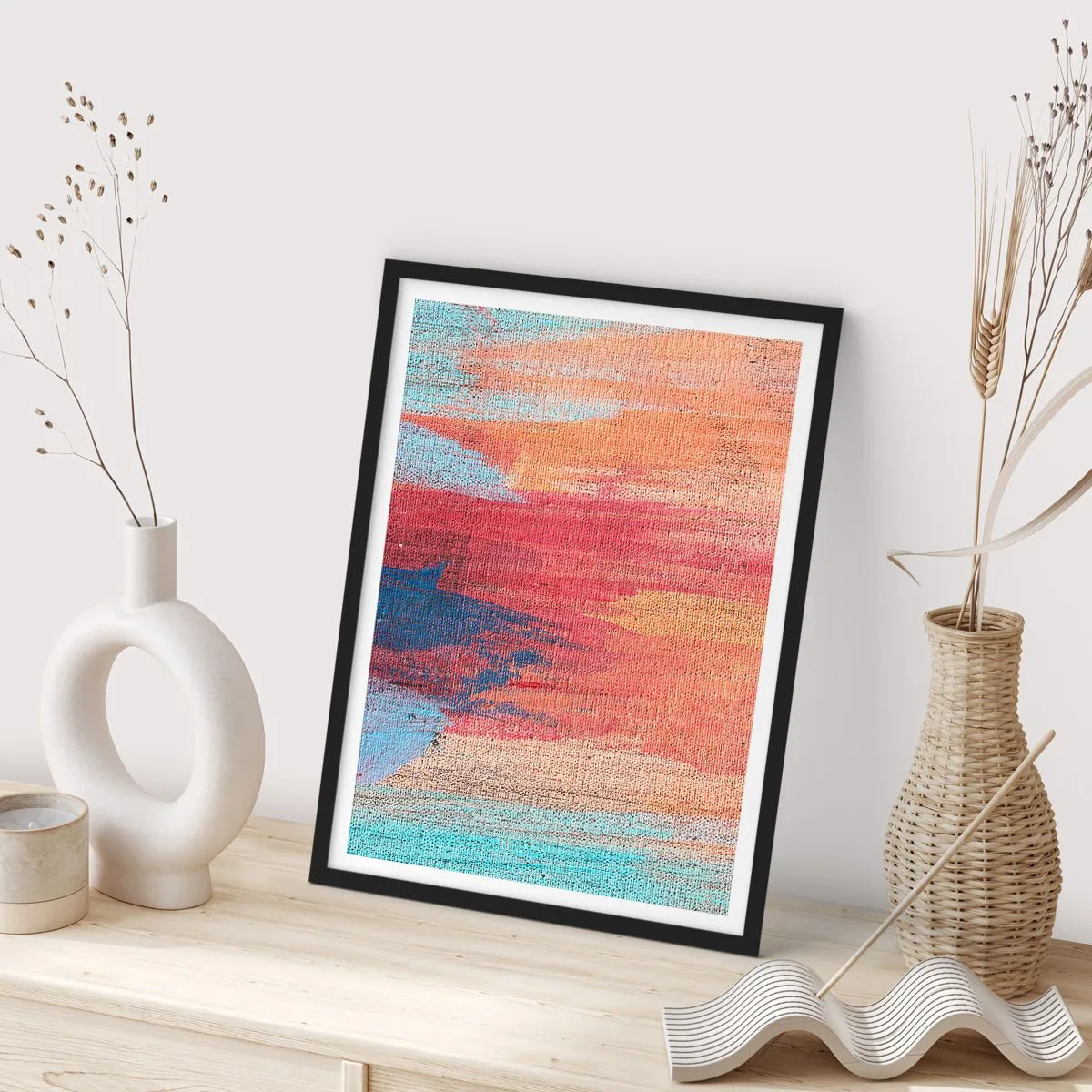 Affiche dans un cadre noir - Poster - Ecoulement de l'arc-en ciel - 61x91 cm