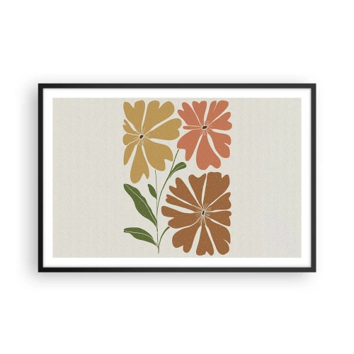 Affiche dans un cadre noir - Poster - Nature et géométrie - 91x61 cm