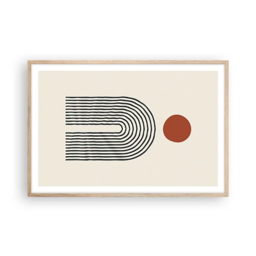 Affiche dans un chêne clair - Poster - Le magnétisme des formes et des couleurs - 91x61 cm