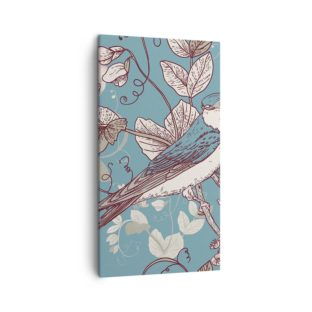 Impression sur toile - Image sur toile - Dans le bois blanc du rouge et de l'argent - 45x80 cm