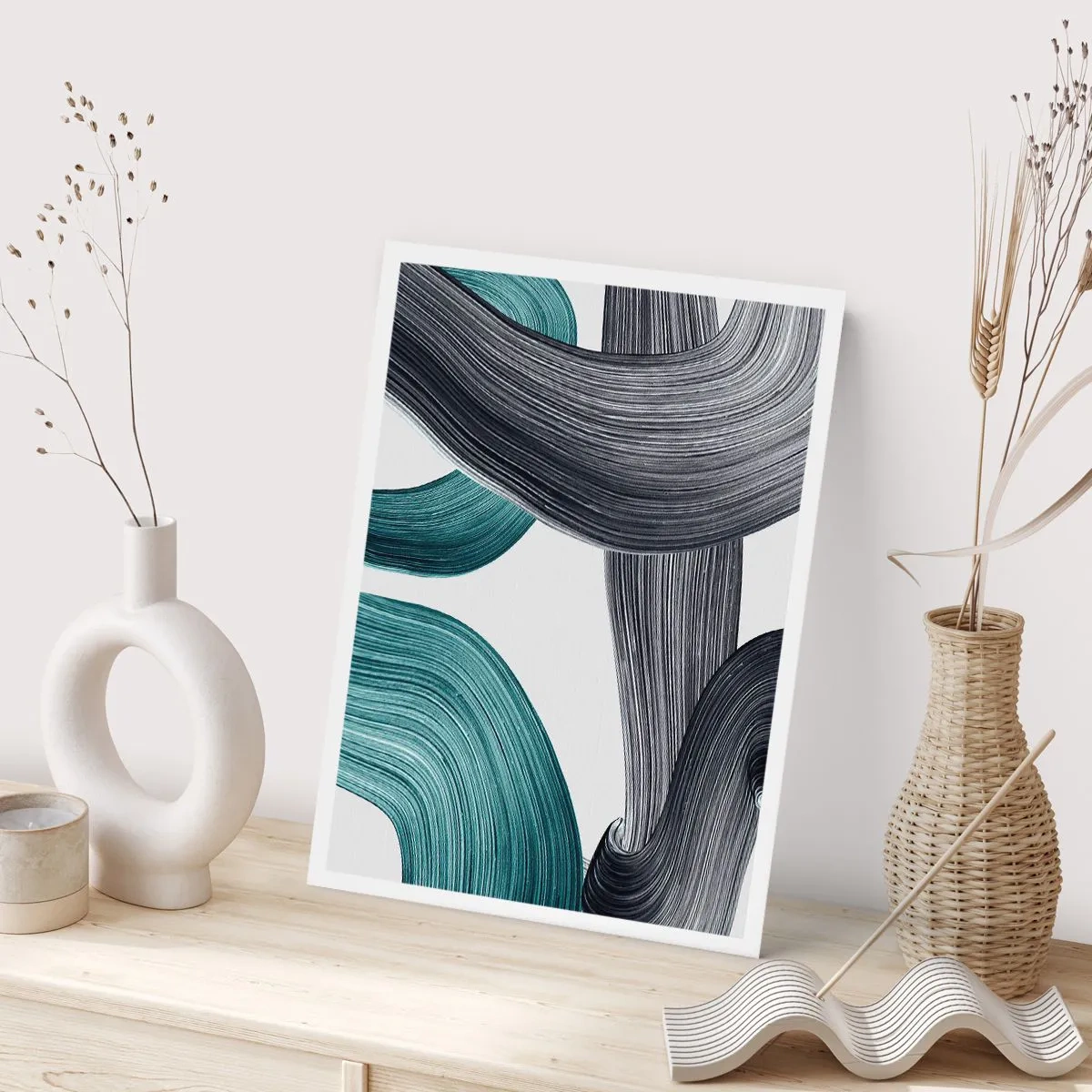 Affiche - Poster - Sentiers émeraude et noirs - 70x100 cm