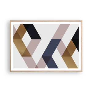 Affiche dans un chêne clair - Poster - Plats et angles - 100x70 cm