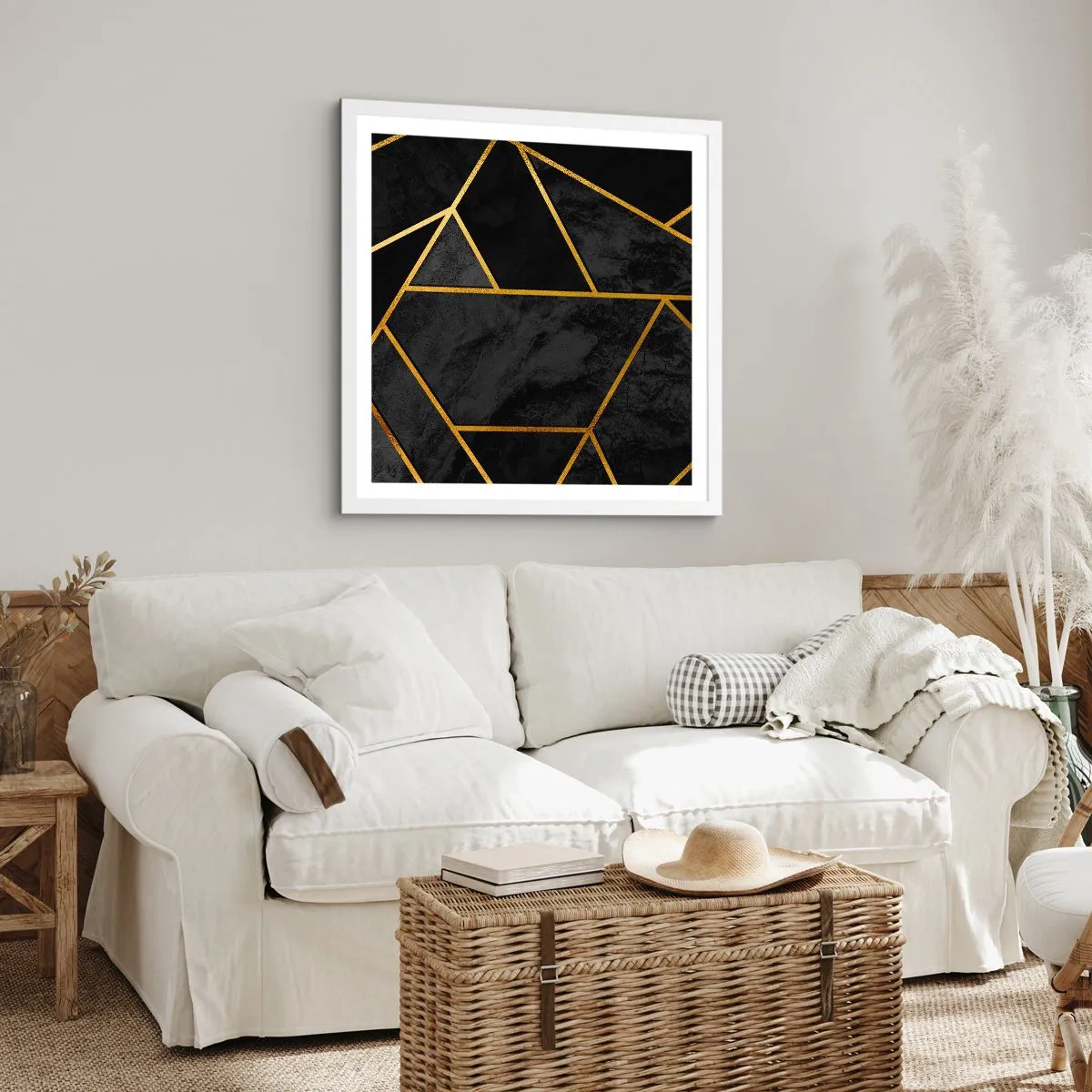 Affiche dans un cadre blanc - Poster - Obscurité et éclat - 40x40 cm