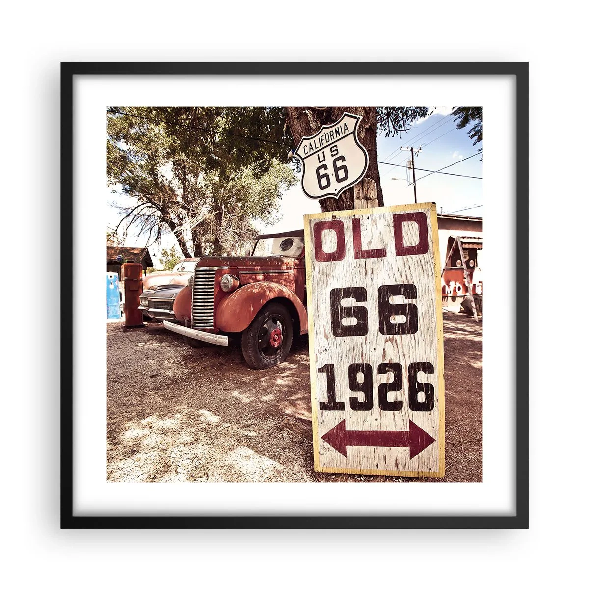 Affiche dans un cadre noir - Poster - La légende de la province américaine - 50x50 cm