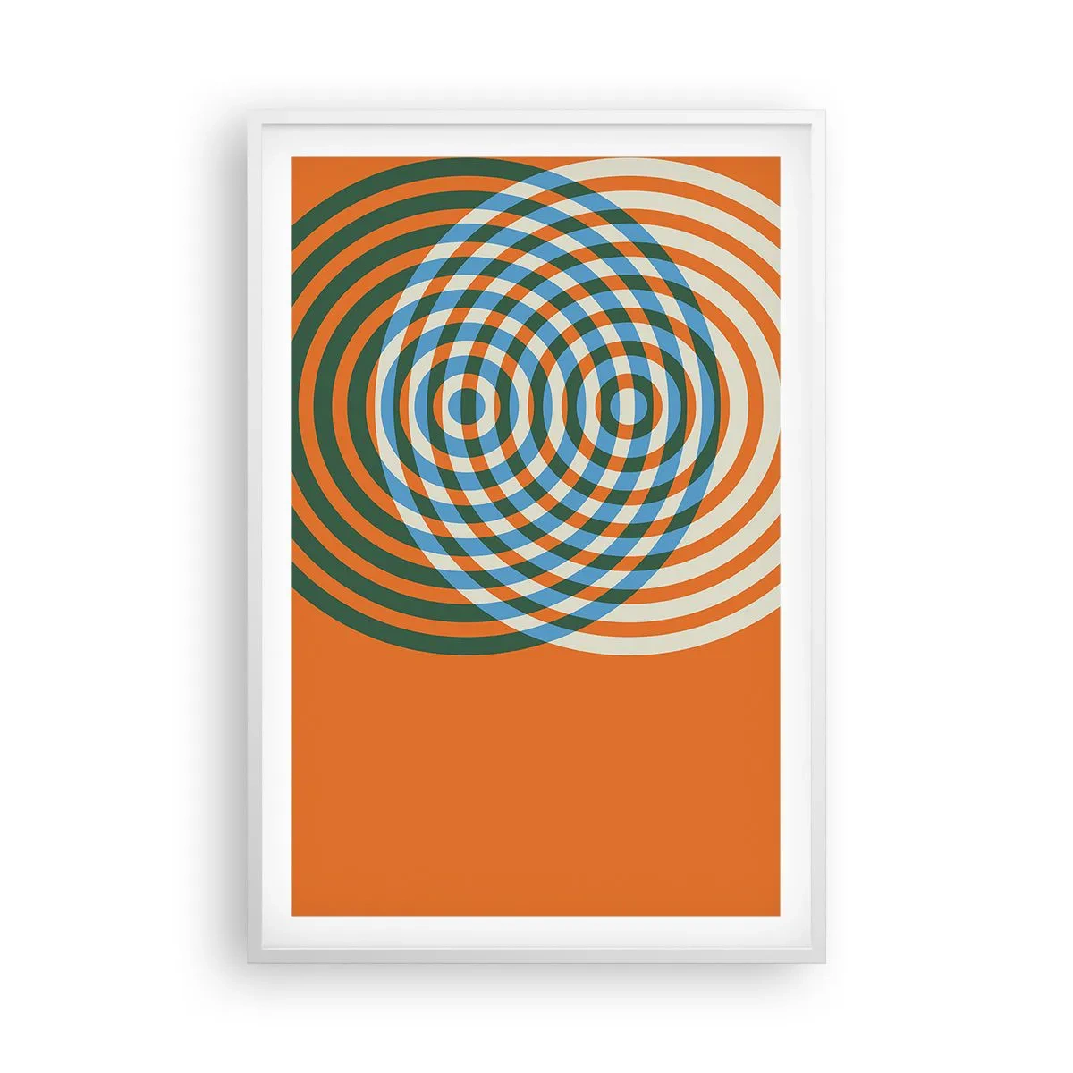 Affiche dans un cadre blanc - Poster - Variation circulaire abstraite - 61x91 cm