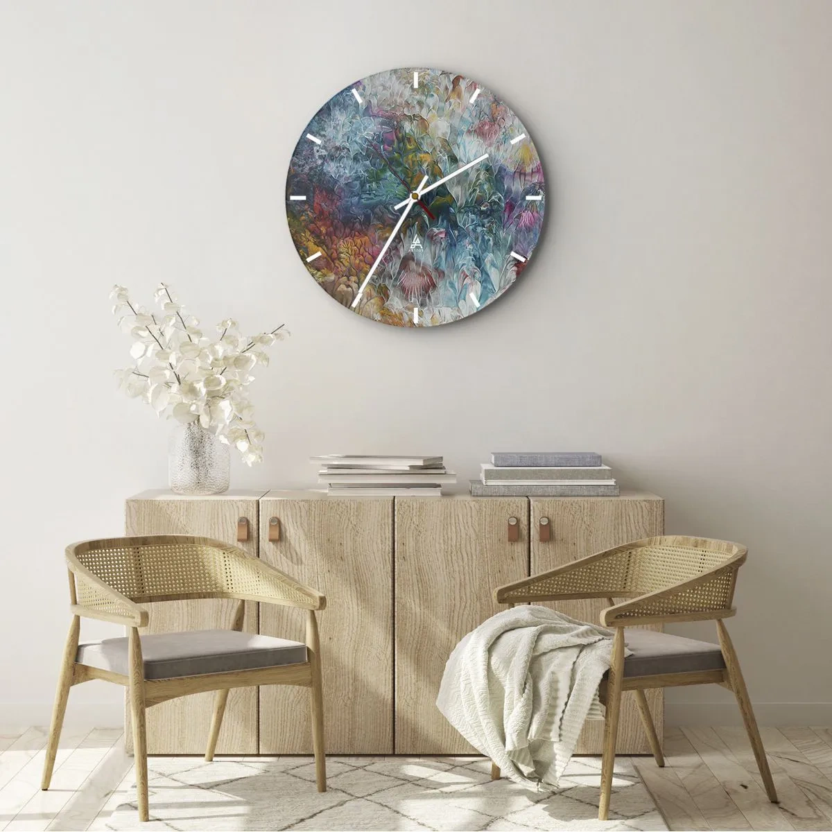 Horloge murale - Pendule murale - En pleine floraison - 40x40 cm