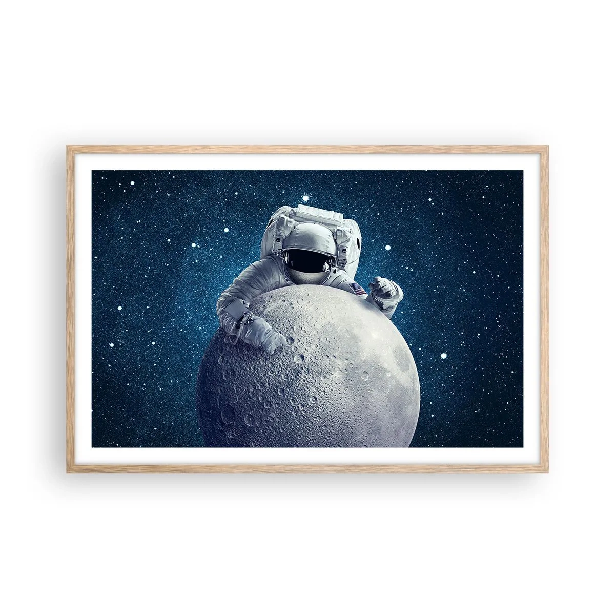 Affiche dans un chêne clair - Poster - Comique de l'espace - 91x61 cm
