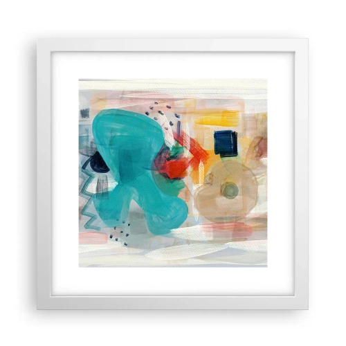 Affiche dans un cadre blanc - Poster - Jeu de couleurs - 30x30 cm
