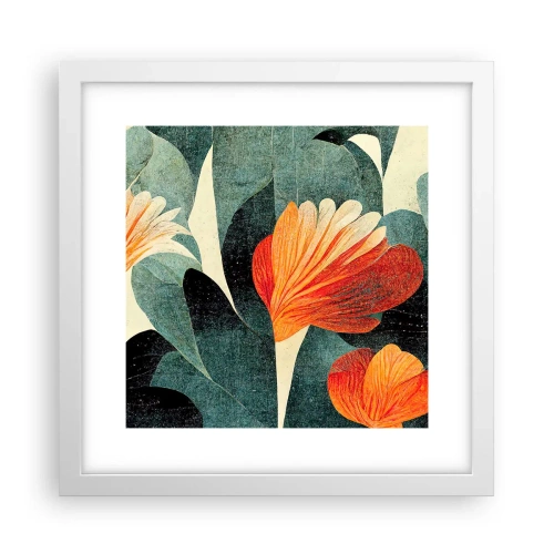Affiche dans un cadre blanc - Poster - La chaleur des tropiques et la fraîcheur de la verdure - 30x30 cm
