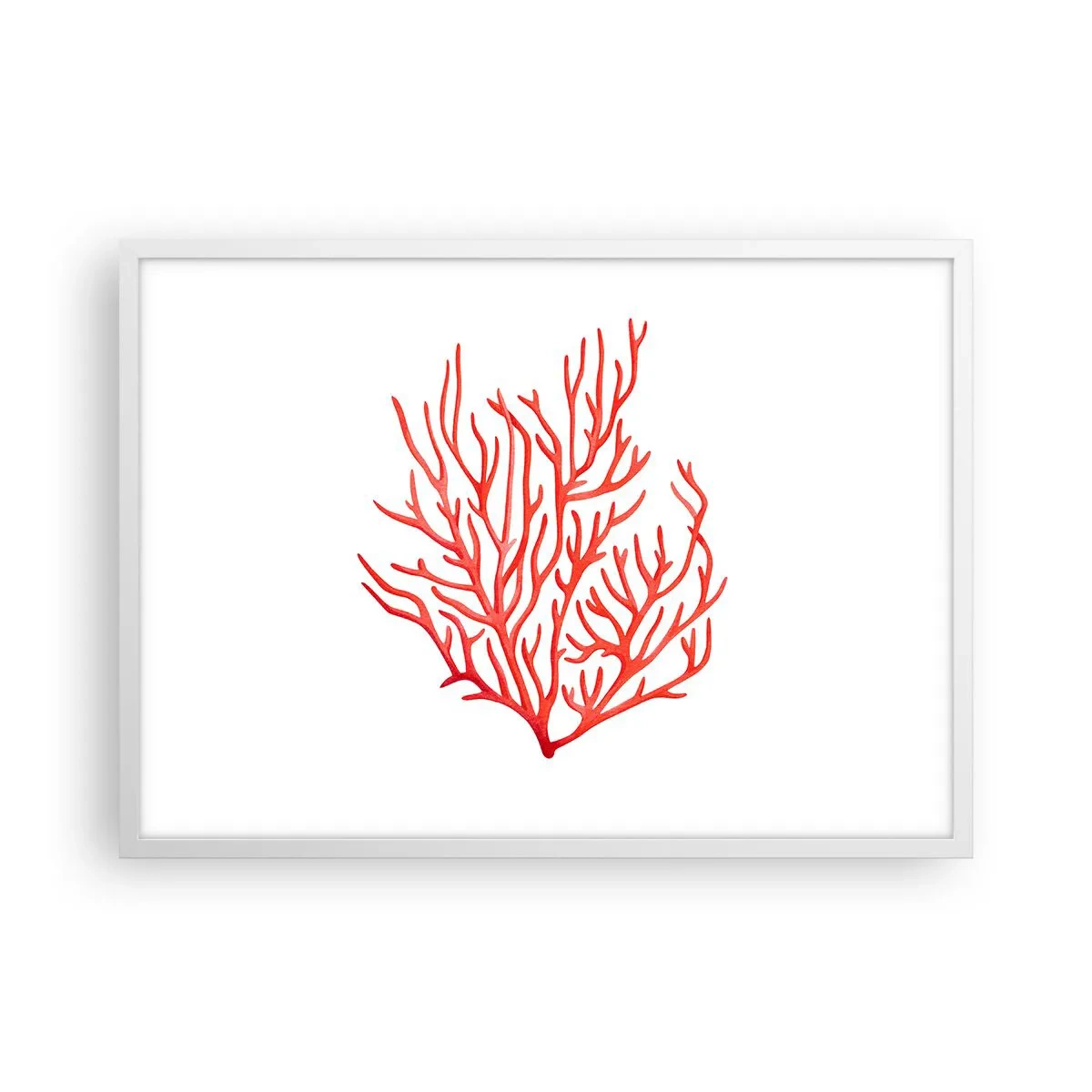 Affiche dans un cadre blanc - Poster - Filigrane de corail - 70x50 cm