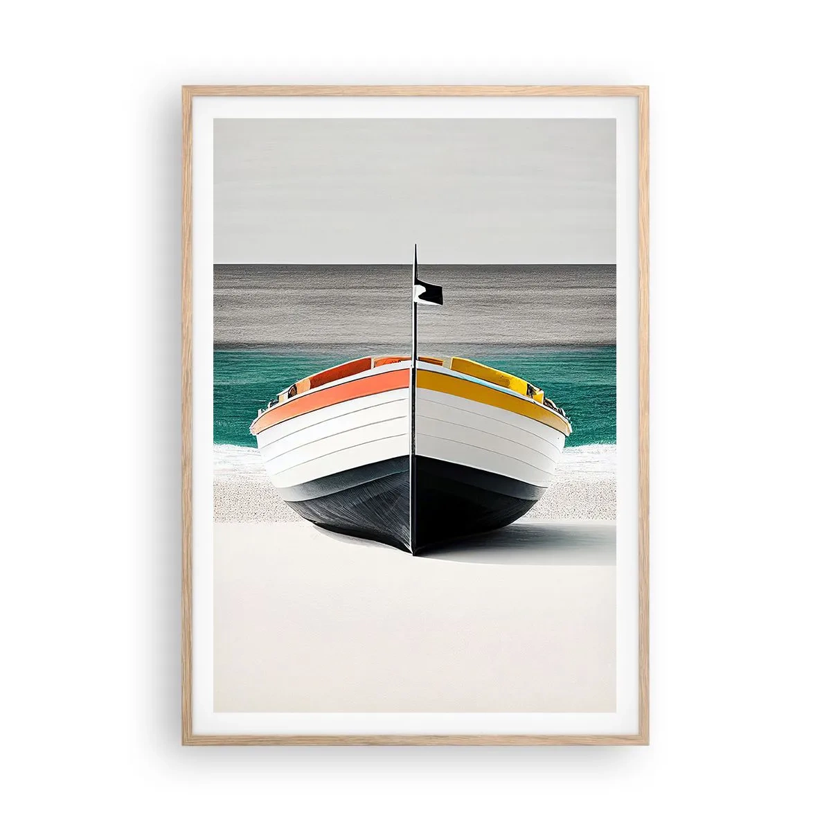 Affiche dans un chêne clair - Poster - A sa place - 70x100 cm