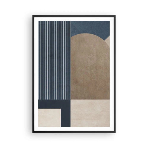 Affiche dans un cadre noir - Poster - Composition simple et en rondeur - 70x100 cm