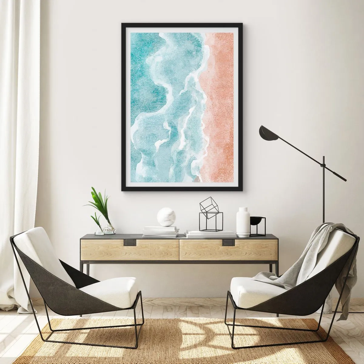 Affiche dans un cadre noir - Poster - Abstraction du nuage - 30x40 cm