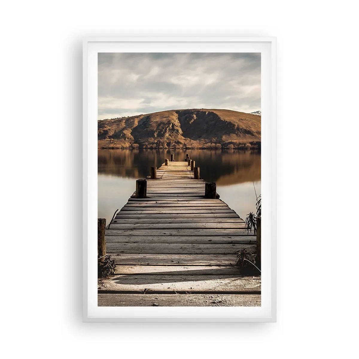 Affiche dans un cadre blanc - Poster - Paysage silencieux - 61x91 cm