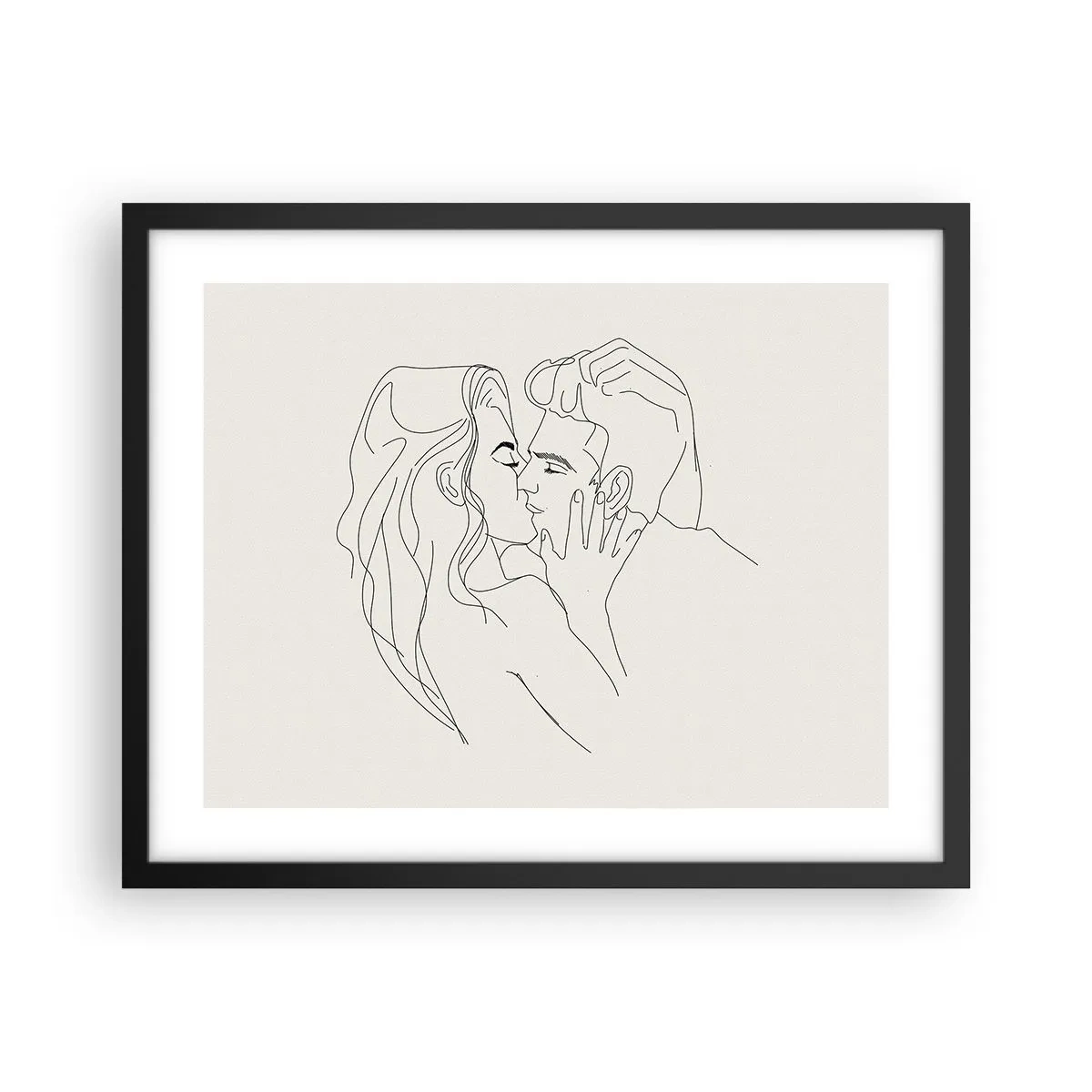 Affiche dans un cadre noir - Poster - Enlacé de sentiment - 50x40 cm