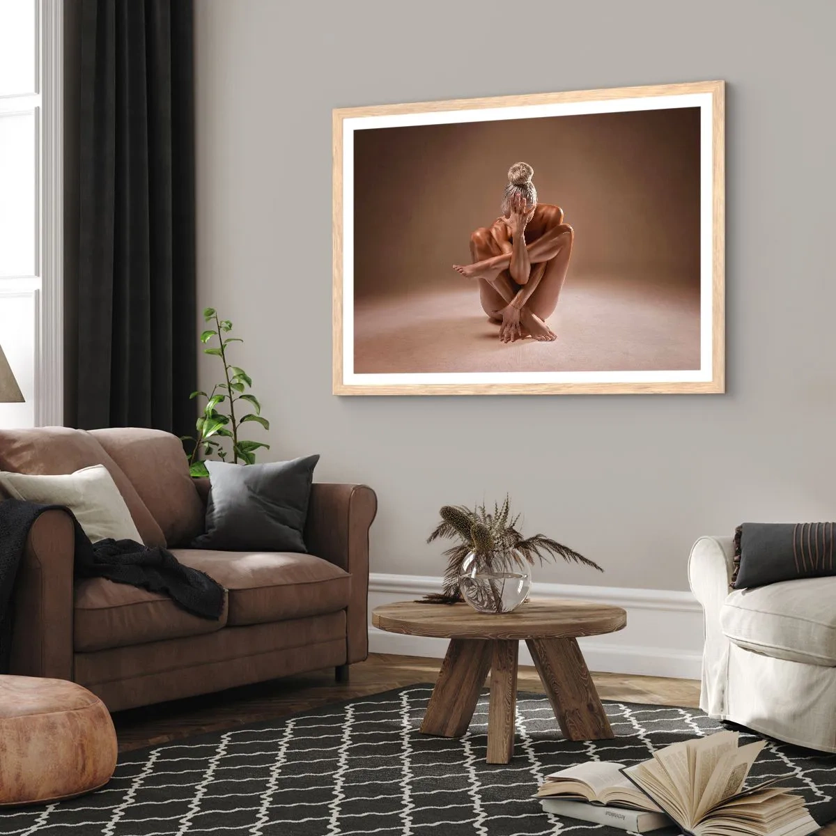 Affiche dans un chêne clair - Poster - Unité du corps et de l'âme - 91x61 cm