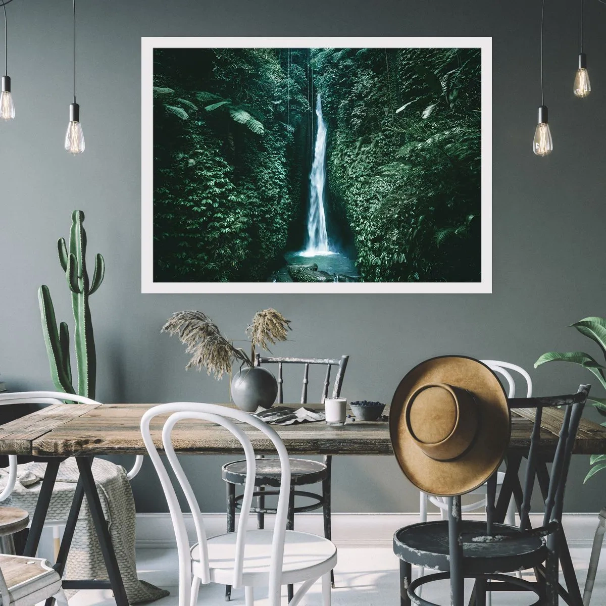 Affiche - Poster - Fontaine tropicale - 70x50 cm
