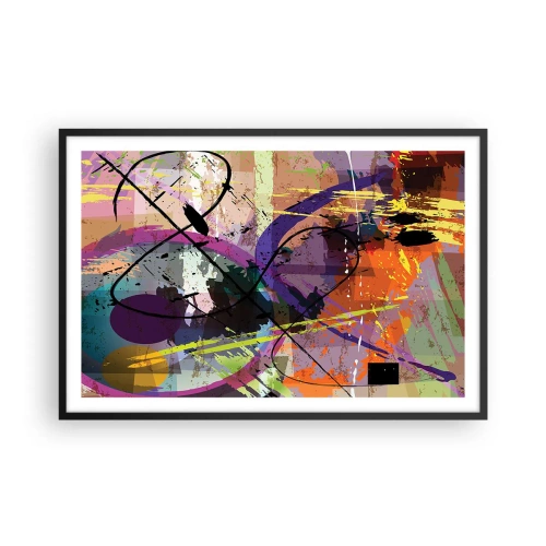 Affiche dans un cadre noir - Poster - Vous pouvez aller tout droit ou autour - 91x61 cm