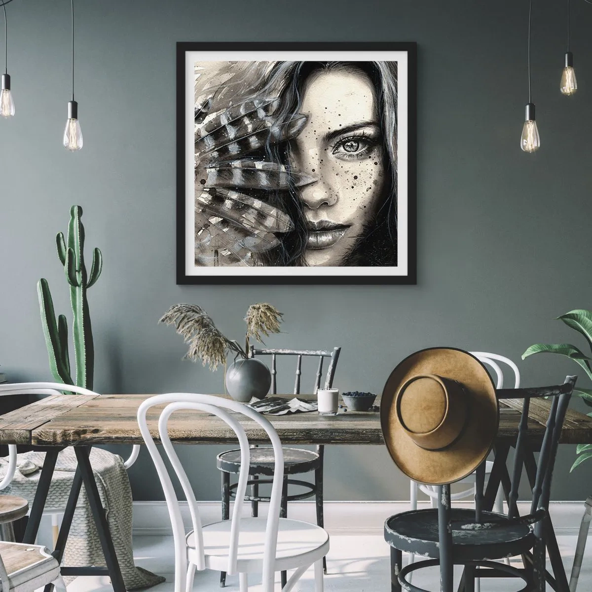 Affiche dans un cadre noir - Poster - Beauté sauvage - 30x30 cm