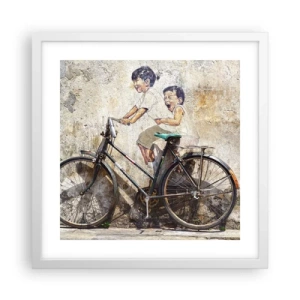 Affiche dans un cadre blanc - Poster - Vrai ou faux? - 40x40 cm