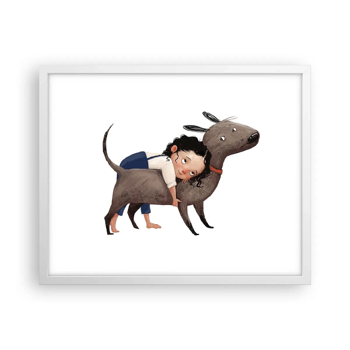 Affiche dans un cadre blanc - Poster - Les meilleurs amis - 50x40 cm