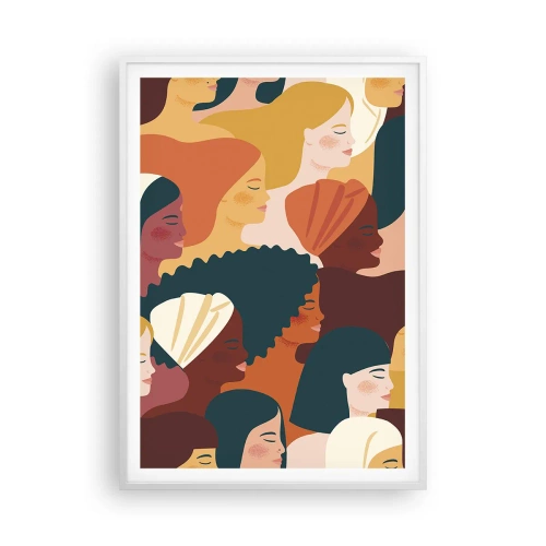Affiche dans un cadre blanc - Poster - Uniquement la féminité - 70x100 cm