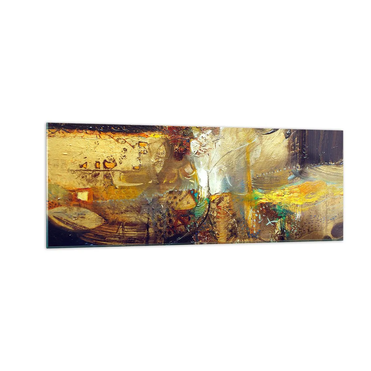 Impression sur verre - Image sur verre - Nature morte abstraite aux couleurs chaudes - 140x50cm - Froid, tiède, chaud - Décoration murale moderne pour le salon et la chambre ARTTOR