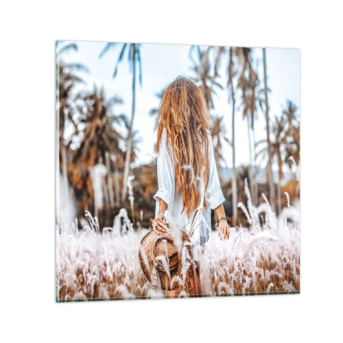 Impression sur verre - Image sur verre - Né de peluches d'herbe - 30x30 cm