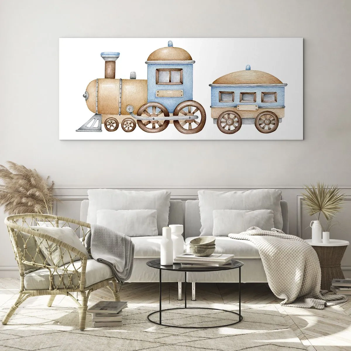 Impression sur verre - Image sur verre - Il est à la gare... - 100x40 cm