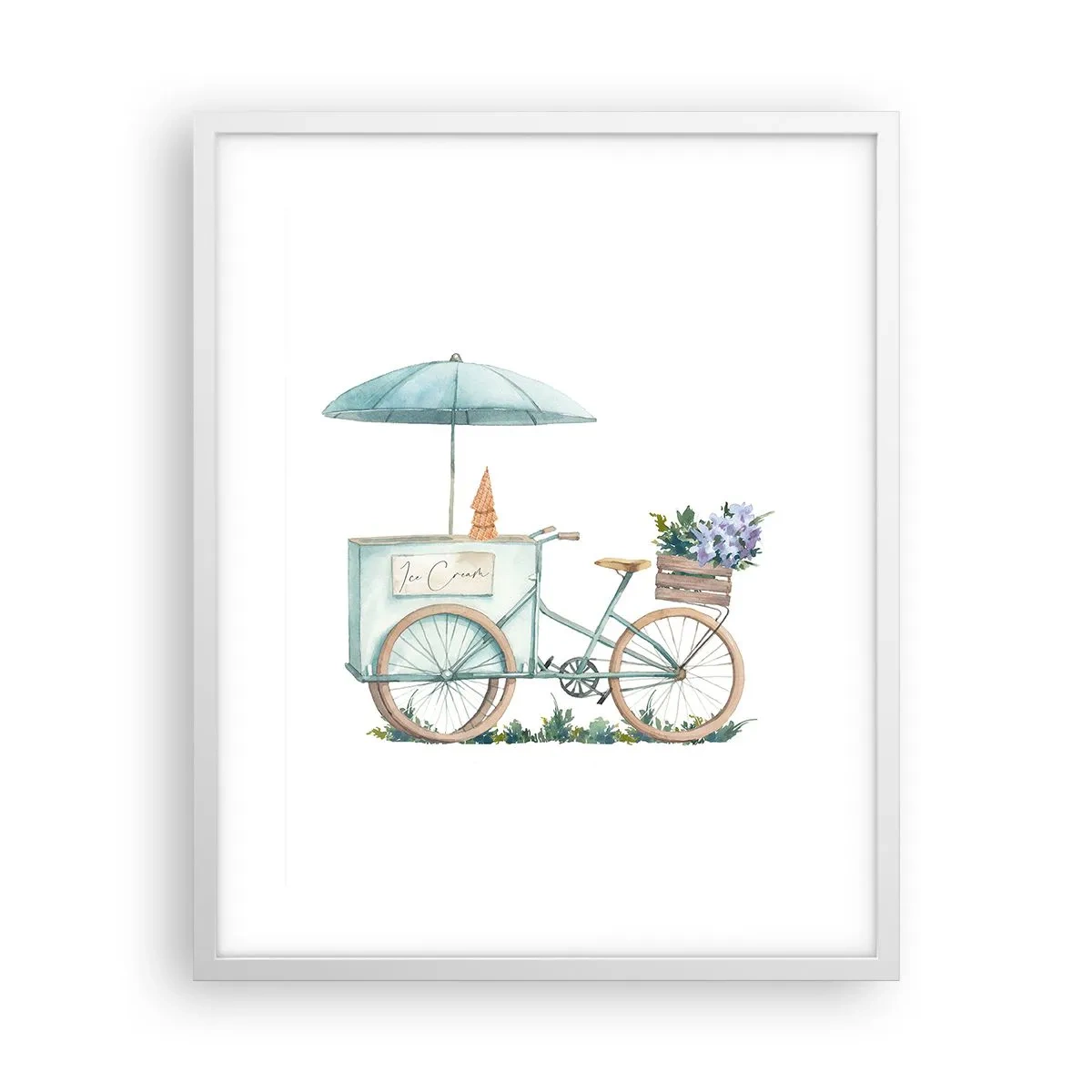 Affiche dans un cadre blanc - Poster - Doux souvenir d'été - 40x50 cm