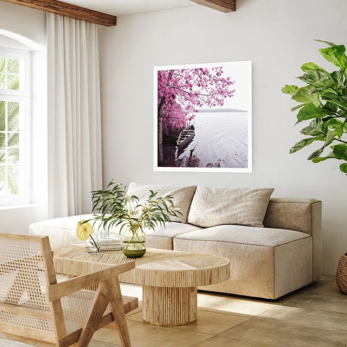 Affiche - Poster - Dans un silence rose - 30x30 cm