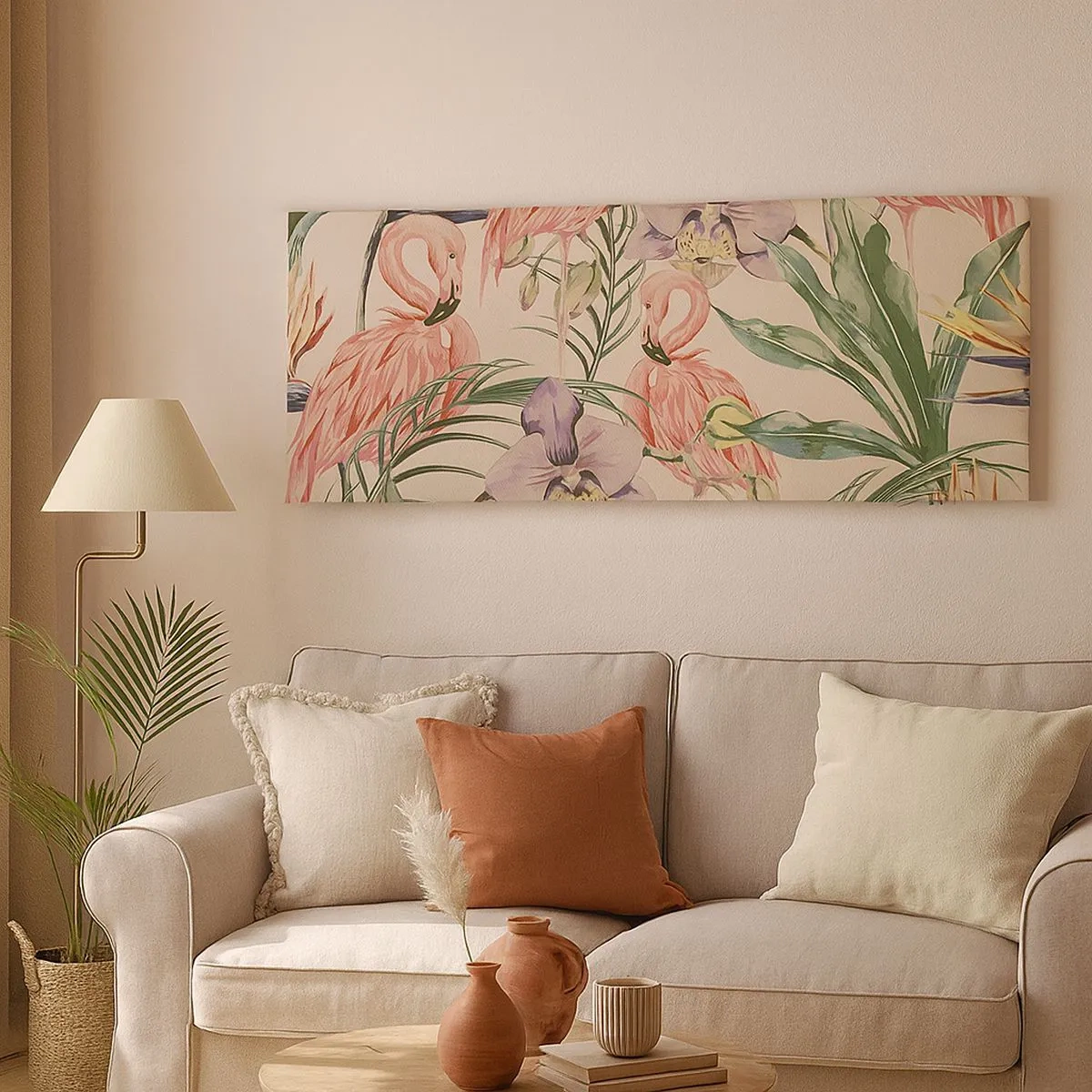 Impression sur toile - Image sur toile - Ballet rose dans les fleurs - 100x40 cm