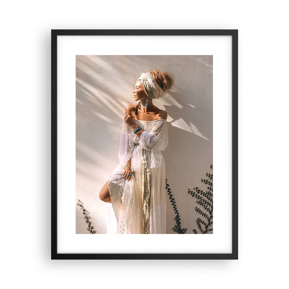 Affiche dans un cadre noir - Poster - Le soleil et la fille - 40x50 cm