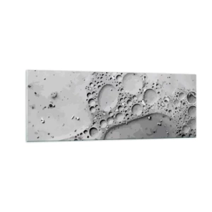 Impression sur verre - Image sur verre - Motif à bulles noir et blanc dans un style minimaliste - 140x50cm - Sentier de mousse - Décoration murale moderne pour le salon et la chambre ARTTOR