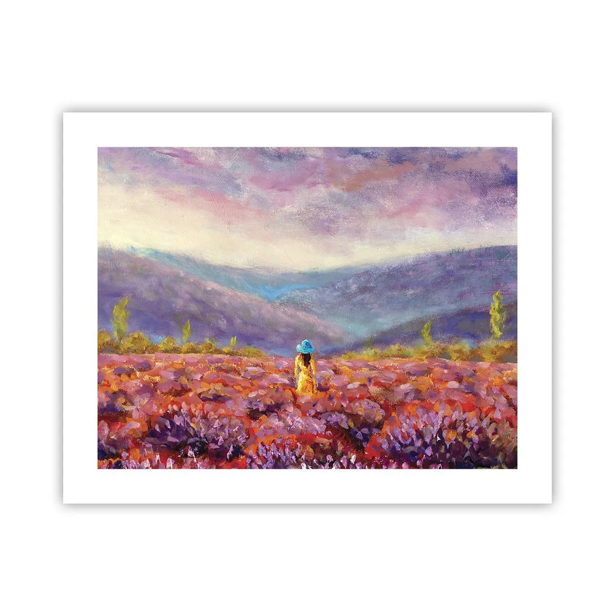 Affiche - Poster - Dans un monde lavande - 50x40 cm