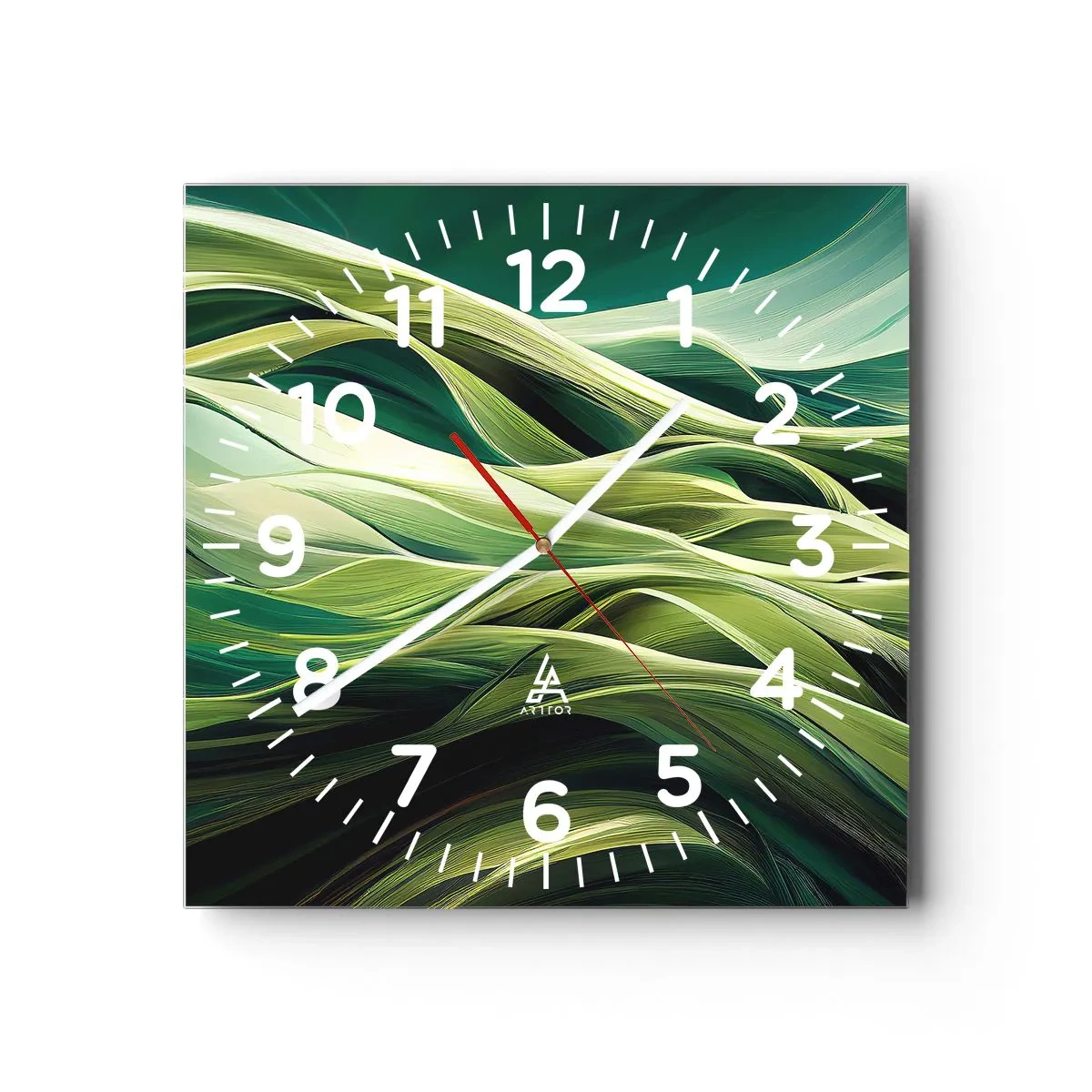 Horloge murale - Pendule murale - Jeu de vert abstrait - 40x40 cm