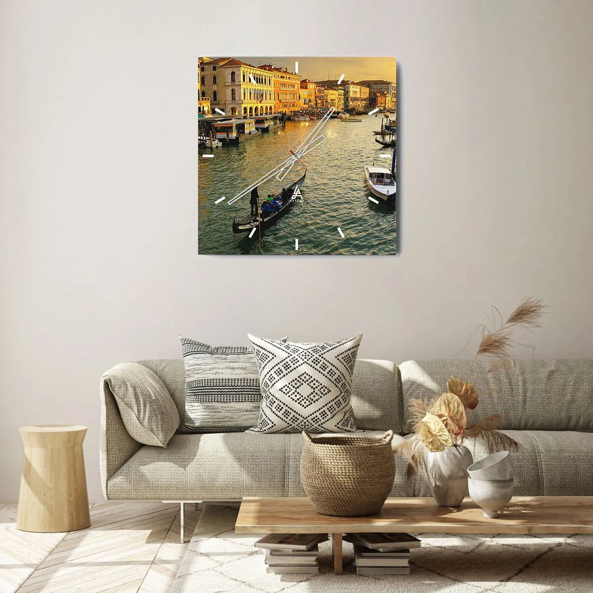 Horloge murale - Pendule murale - Du côté ensoleillé de la rue - 30x30 cm