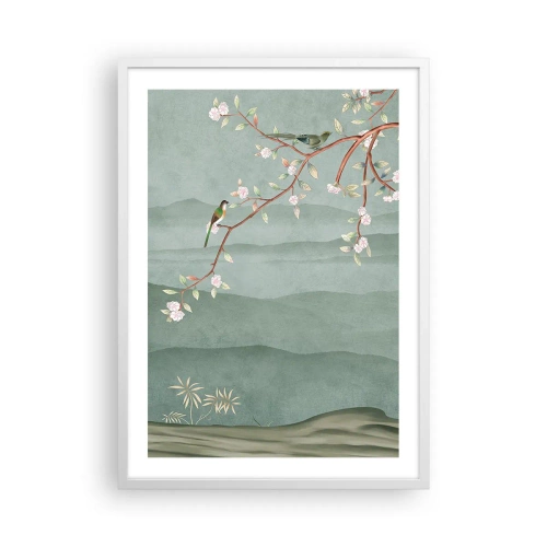 Affiche dans un cadre blanc - Poster - Printemps oh c'est toi - 50x70 cm