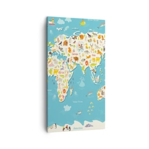 Impression sur toile - Image sur toile - Nous aimons le monde entier - 45x80 cm