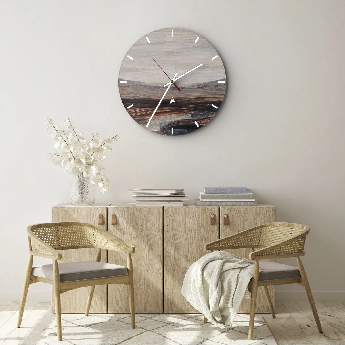 Horloge murale - Pendule murale - Une vallée tranquille - 30x30 cm