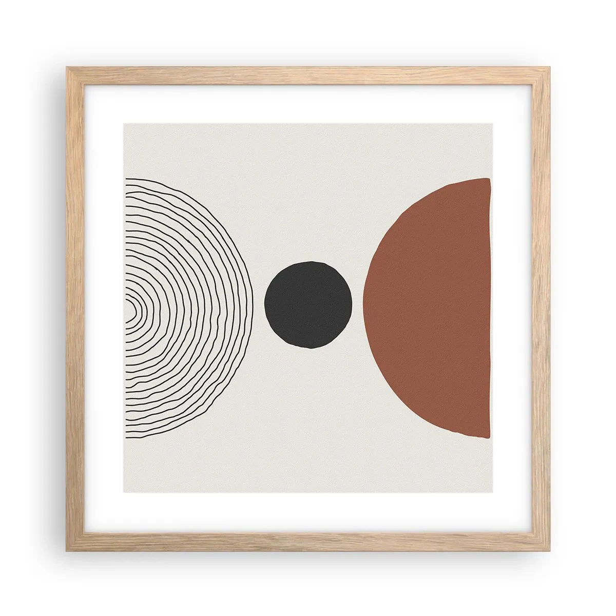 Affiche dans un chêne clair - Poster - Au centre de l'attention - 40x40 cm