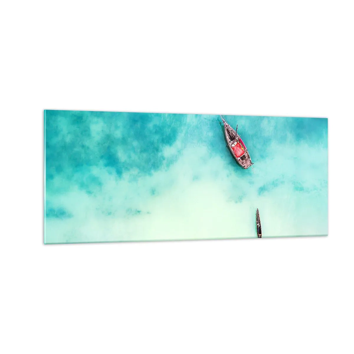 Impression sur verre - Image sur verre - Car sur les plages de Zanzibar, quand il y a un débordement d'eau... - 100x40 cm