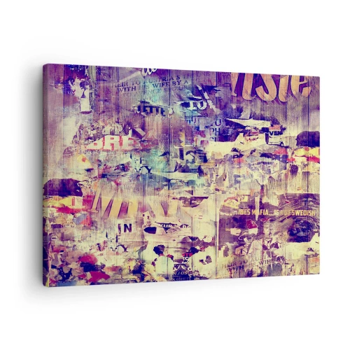 Impression sur toile - Image sur toile - Collage abstrait coloré avec texte et graphiques - 70x50cm - Et c'est tout ce qu'il y a à faire - Décoration murale moderne pour le salon et la chambre ARTTOR