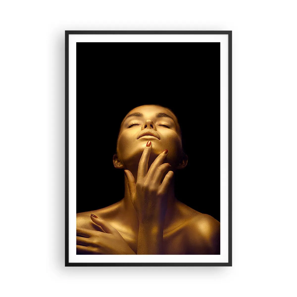 Affiche dans un cadre noir - Poster - Comme de la soie dorée - 70x100 cm